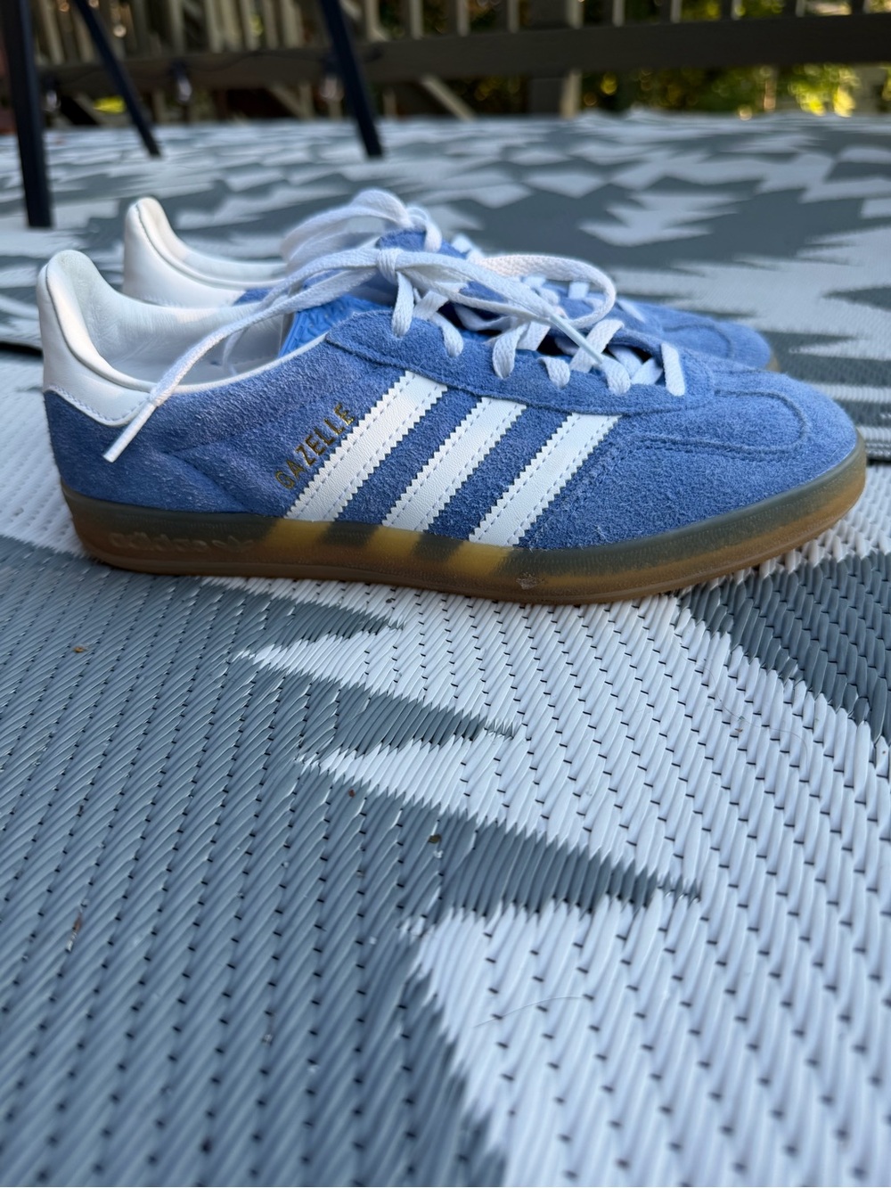 adidas Gazelle Suede Sneakers - Light Blue/White